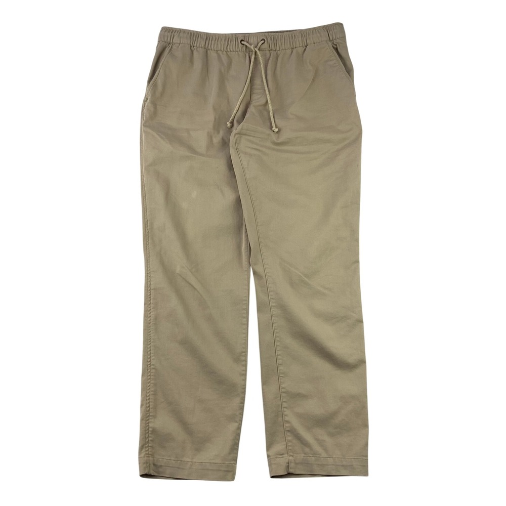 LL Bean Dock Pants Mens XL-34 Tan Comfort Fit Pull-On Chinos Preppy Boating 90s‎